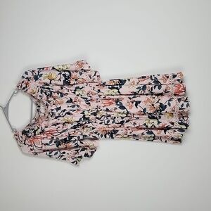 Hello Darling Blush Pink Floral Print Off-The-Shoulder Dress by Lulu's size M